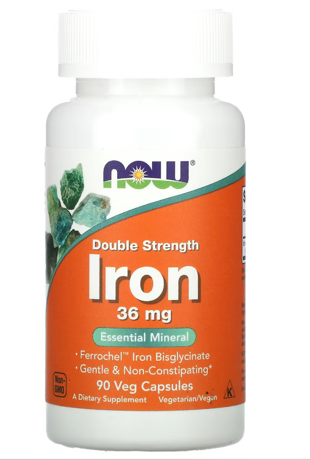 IRON 36 MG FERROCHEL 90 CAPSULAS - NOW FOODS