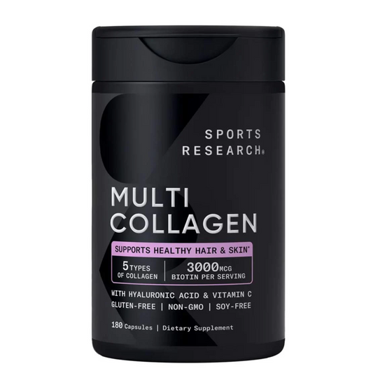MULTI COLLAGEN + BIOTIN 3000 MCG 180 CAPSULAS - SPORTS RESEARCH