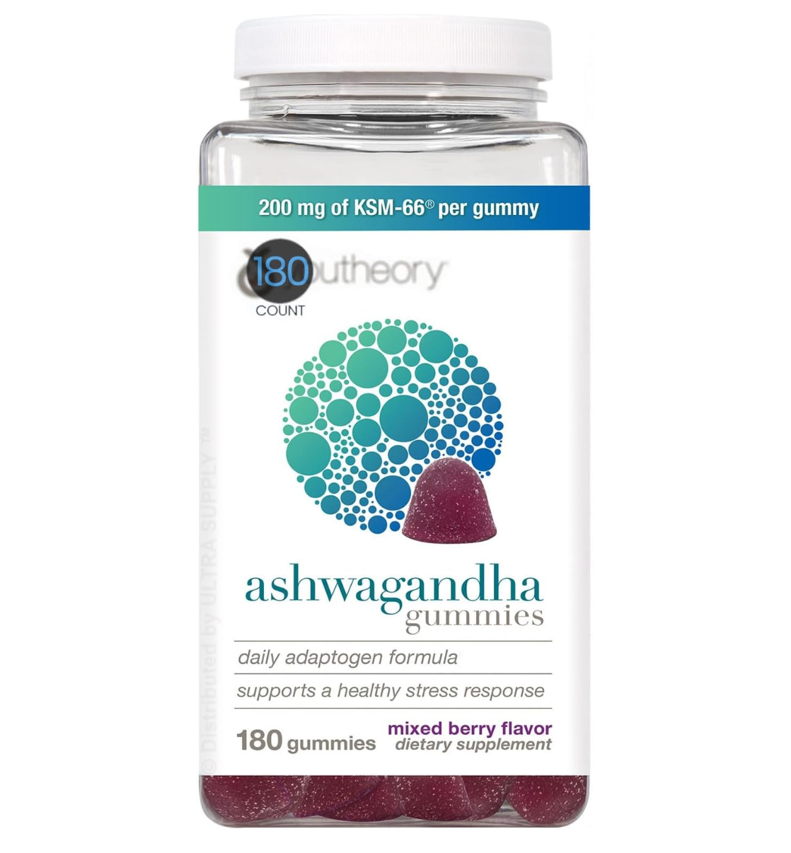 ASHWAGANDHA GUMMIES KSM-66 200 MG 180 GOMITAS - YOUTHEORY