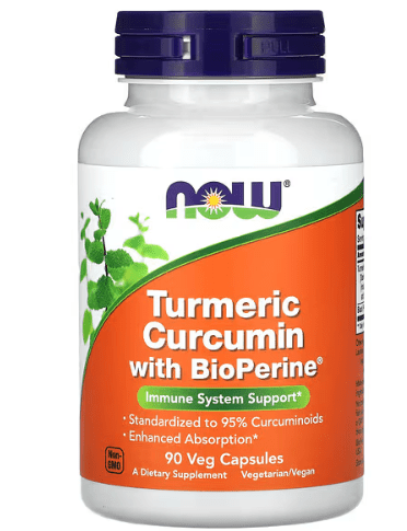 TURMERIC CURCUMIN + BIOPERINE 90 CAPSULAS - NOW FOODS