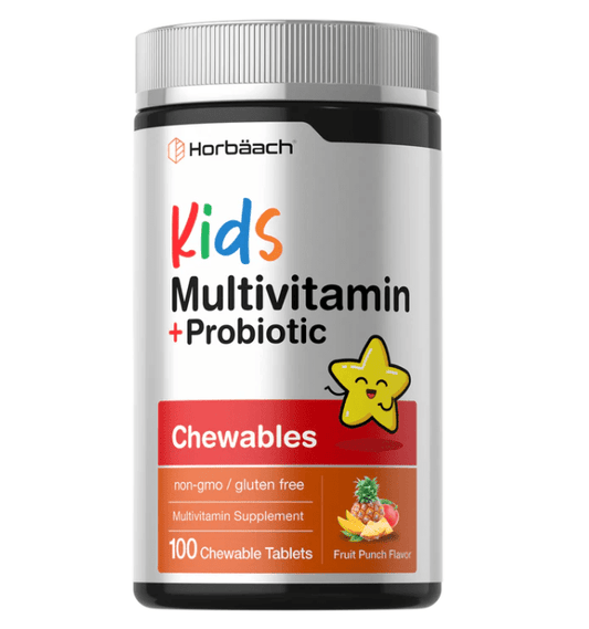 KIDS MULTIVITAMIN PROBIOTIC 100 CHEWABLE TABLETS HORBAACH