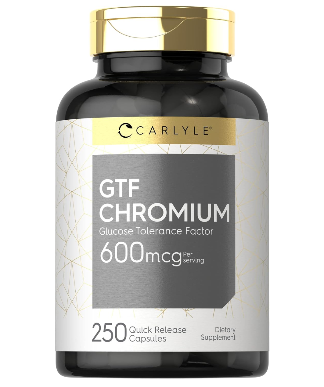 GTF CHROMIUM 600 MCG 250 CAPSULES CARLYLE