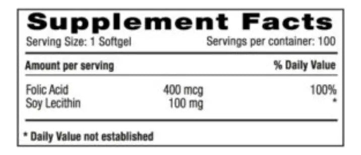 Ácido Fólico 400 mcg 100 Tabletas - Natural Systems