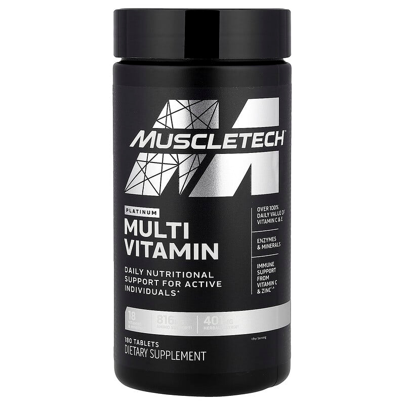 MULTIVITAMêNICO PLATINUM 180 TABLS - MUSCLE TECH