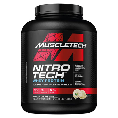 Nitro Tech Whey Protein Vainilla- 4Lbs