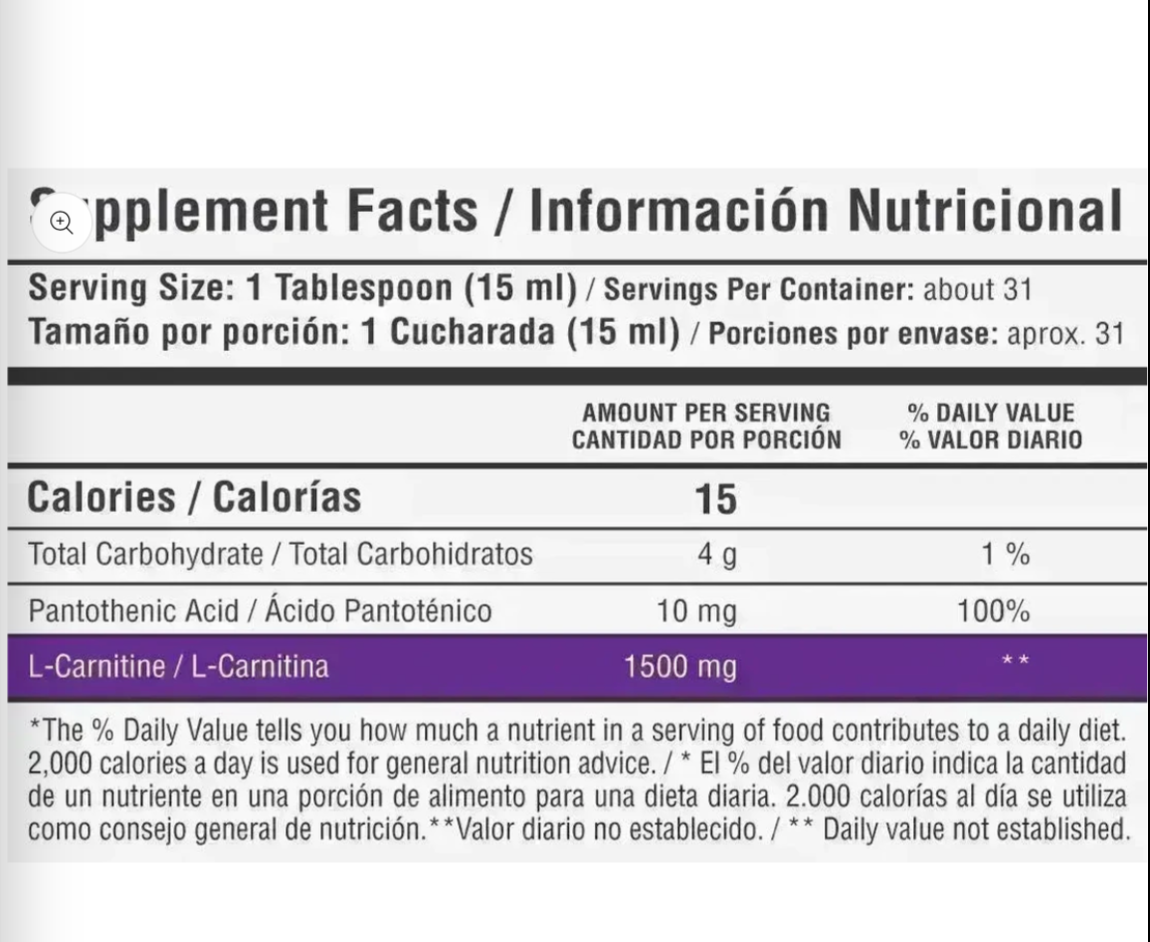 L Carnitine Liquida 1500 mg - Healthy Sports