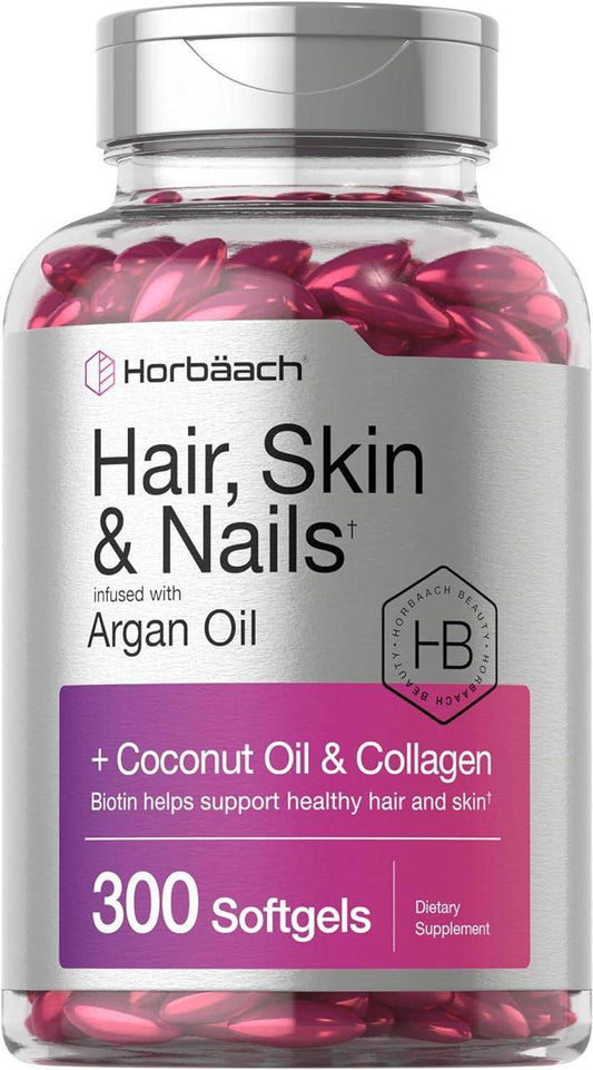 HAIR SKIN AND NAILS + ARGAN + COCO + COLAGENO X300 CAPS