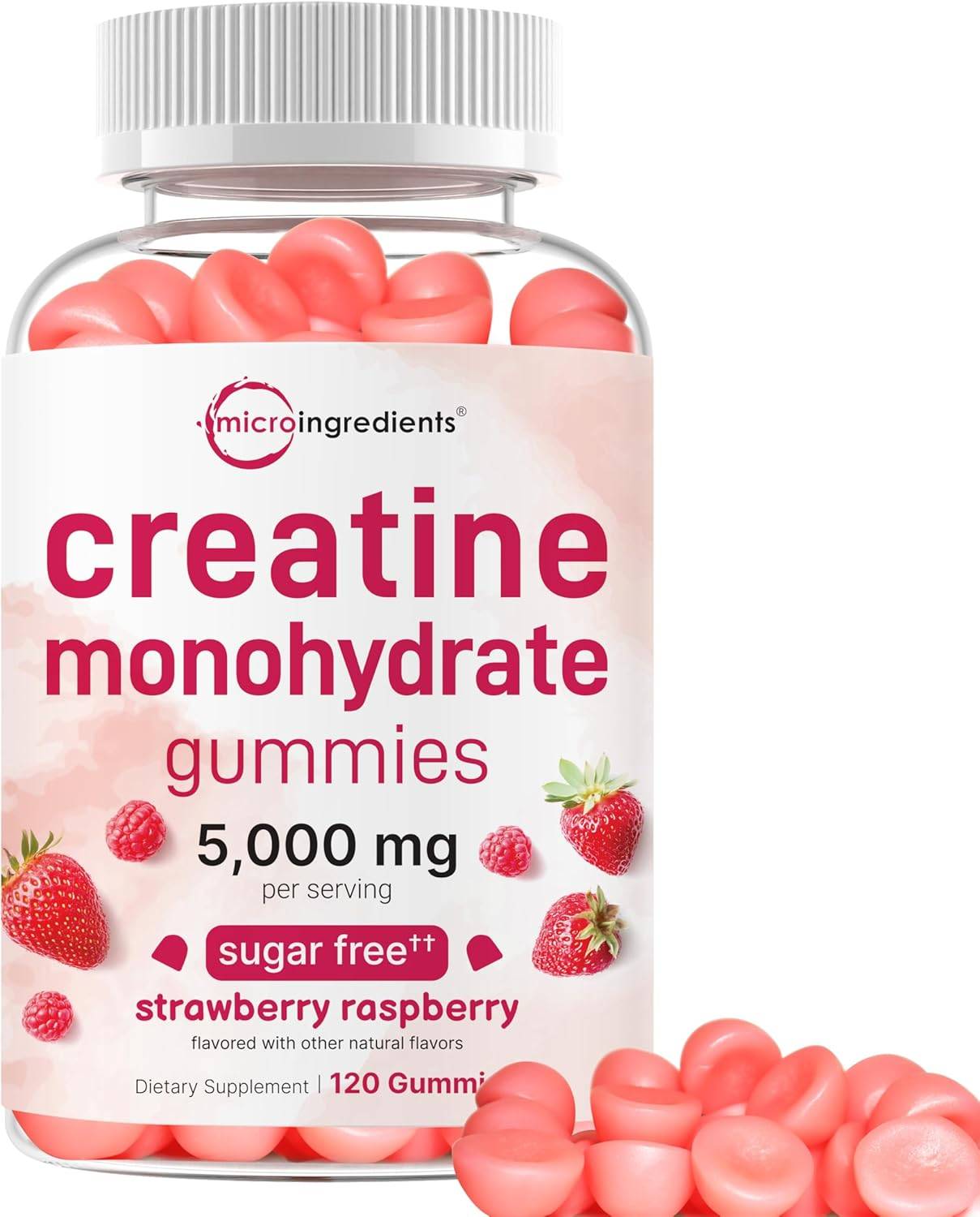 Creatina 5.000 mg 120 Gomas Sin Azucar Fresa - Micro Ingredients