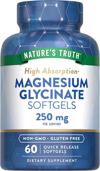 GLYCINATO DE MAGNESIO 250 MG 60 CAPSULAS GEL - NATURE´S TRUTH