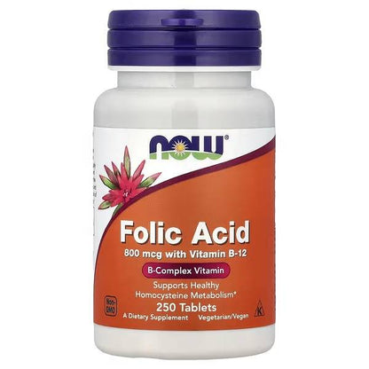 FOLIC ACID 800 MCG 250 TABS - NOW