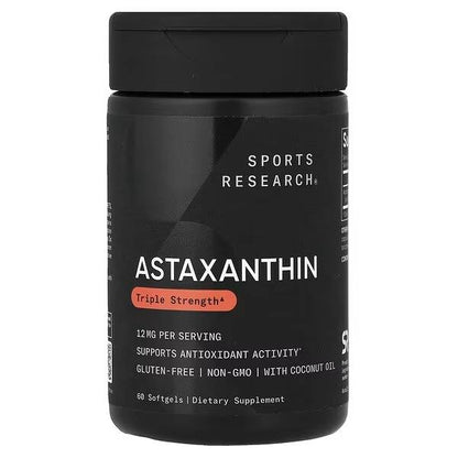 ASTAXANTHIN TRIPLE STRENGTH 12 MG 60 SOFTGELS - SPORTS RESEARCH