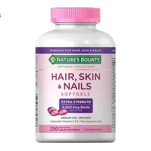 HAIR SKIN & NAILS 5000 MCG Ð 250 CçPSULAS | - NATURE'S BOUNTY