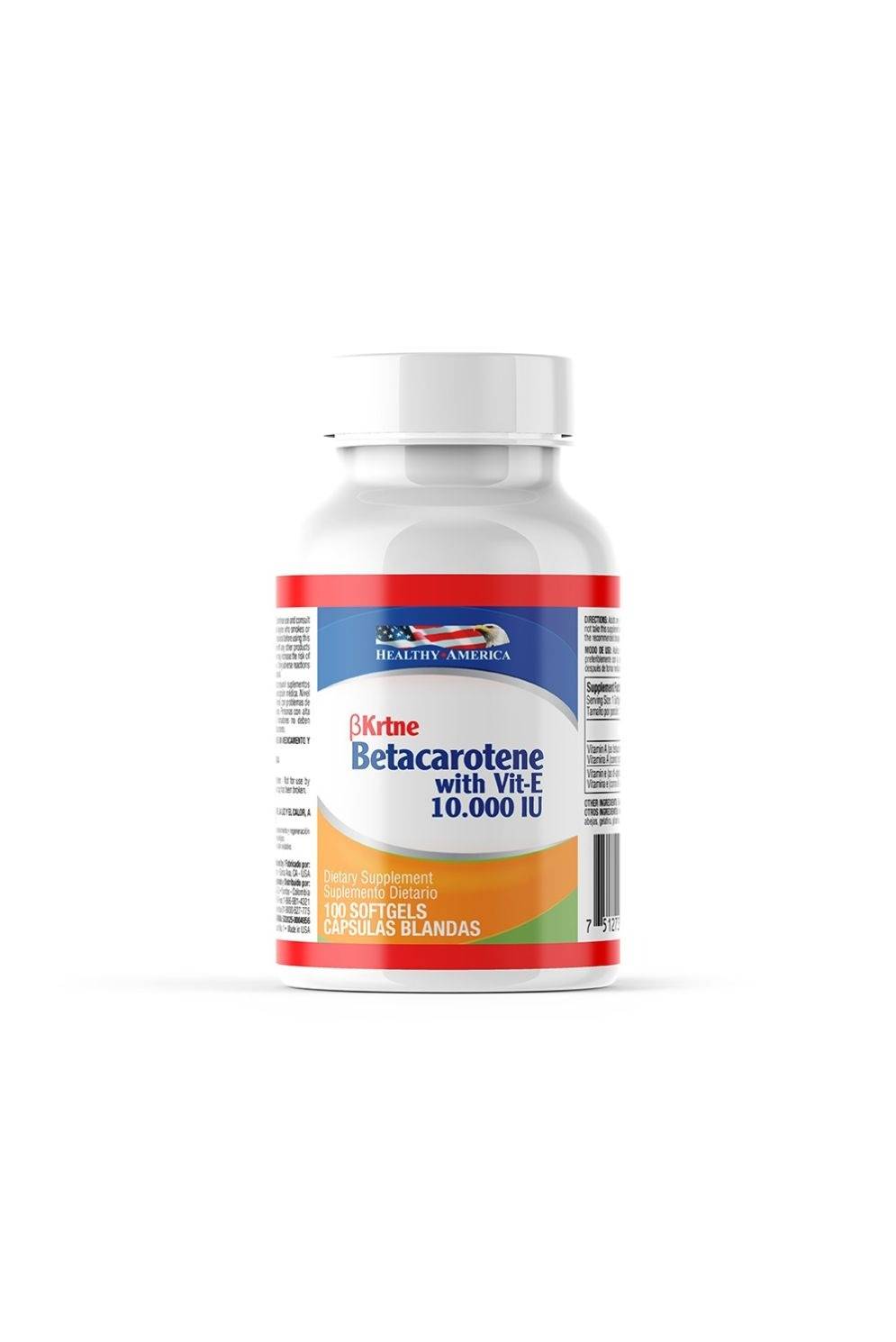 Betacaroteno Provitamin A 10.000 IU W / Vitamin E 100 Softgels