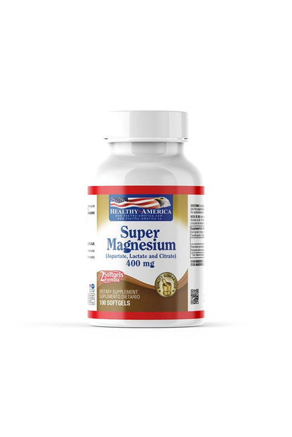 Super Magnesium Formula 400 mg 100 Softgels - Healthy America