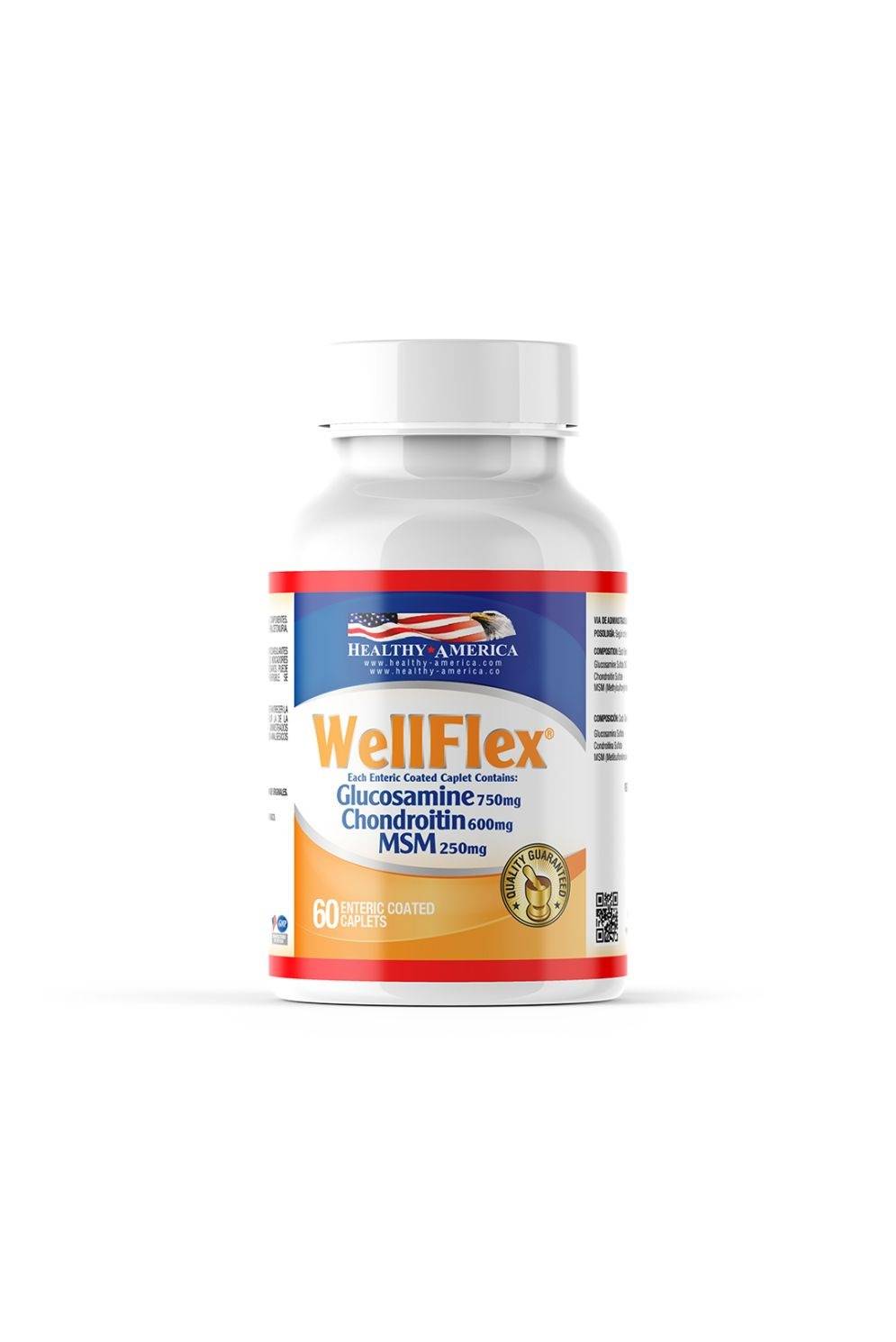 Wellflex 60 Caplets gluco 750 Mg, Chon 600 Mg, MSM 250 Mg