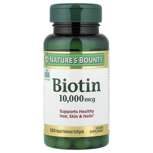 BIOTIN 10000 MCG 120 SOFTGELS - NATURE'S BOUNTY