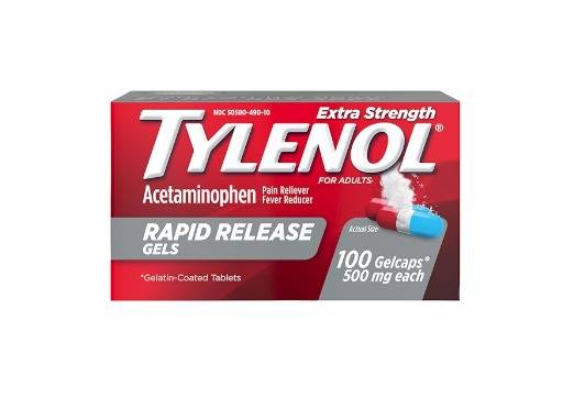 TYLENOL EXTRA STRENGTH RAPID RELEASE GEL 500 MG 100 GELCAPS - TYLENOL