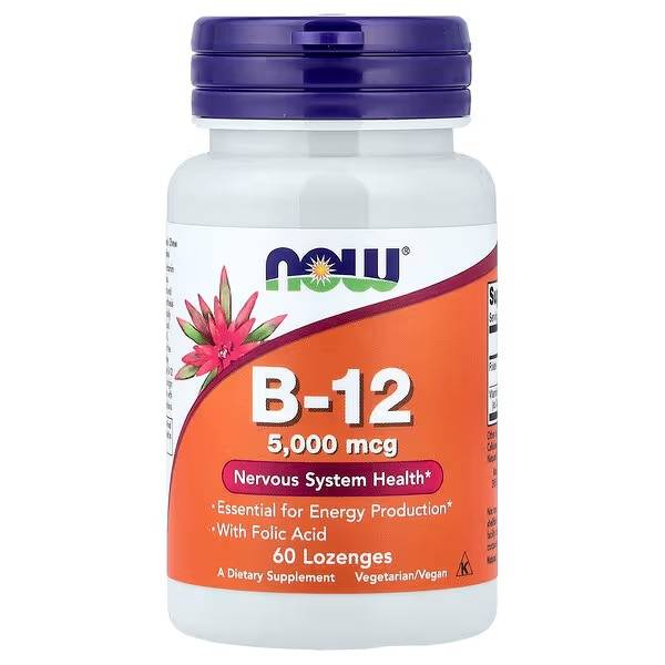 B12 5,000 mcg with Folic Acid NOW