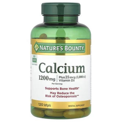 Calcio 1.200 mg + Vit D3 1.000 IU 120 Soft Gels - Nature's Bounty