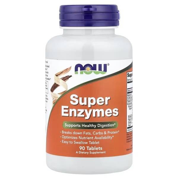 Super Enzymes 90 Tabletas - NOW
