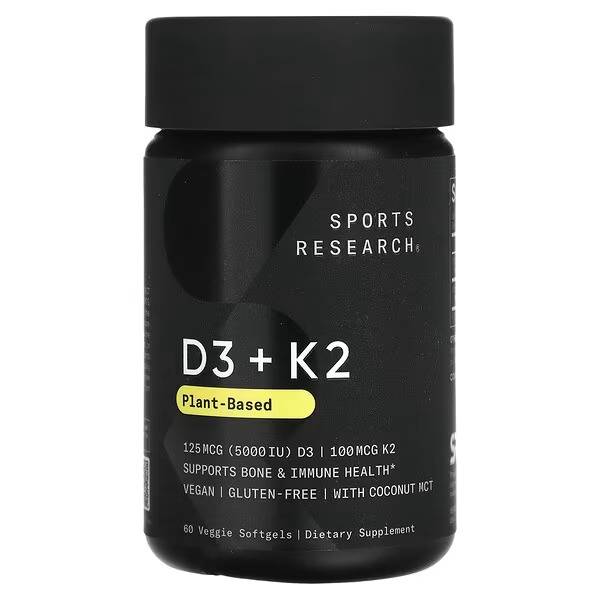 D3 + K2 60 SOFTGELS SPORTS RESEARCH