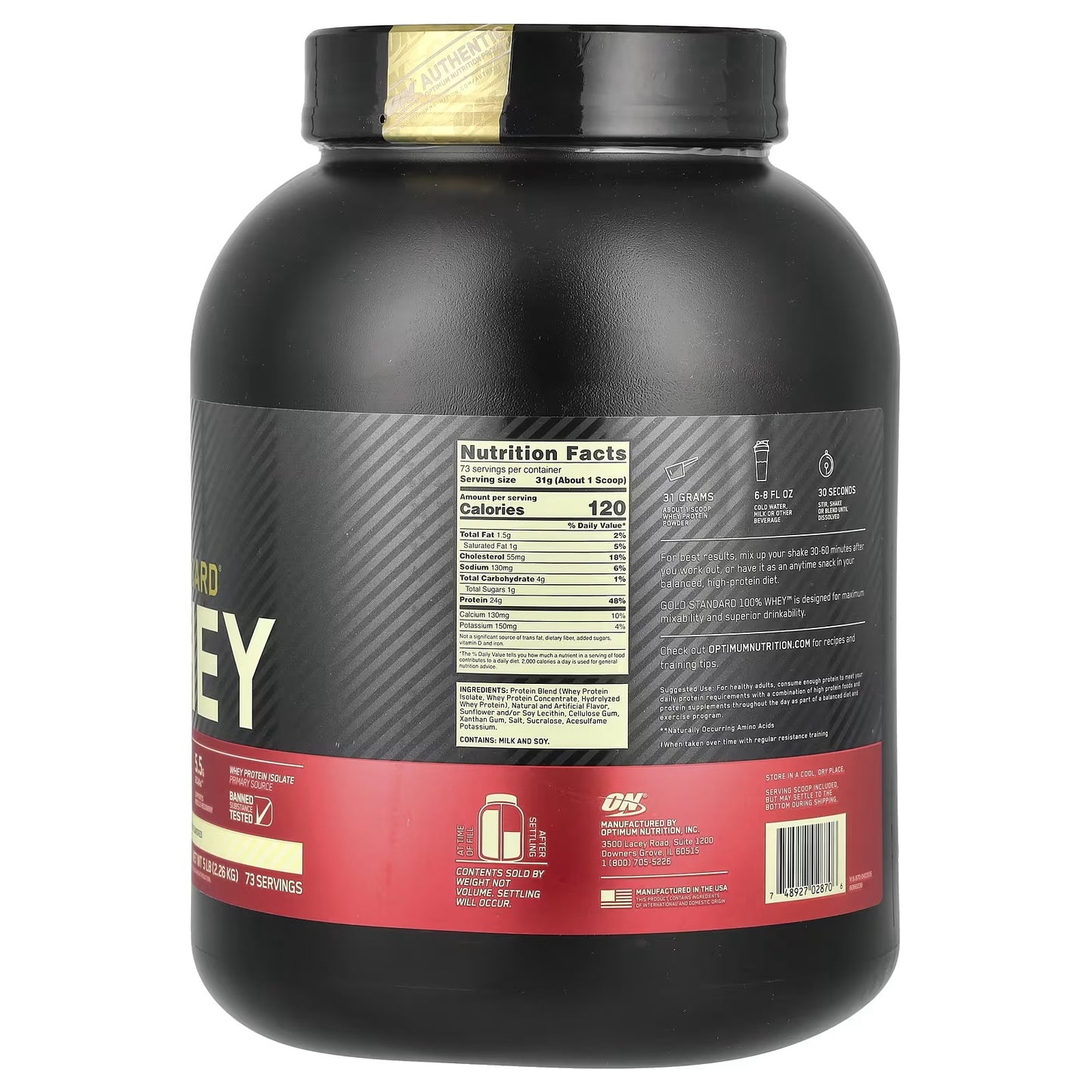 100% WHEY GOLD STANDARD 5 LIBRAS VAINILLA