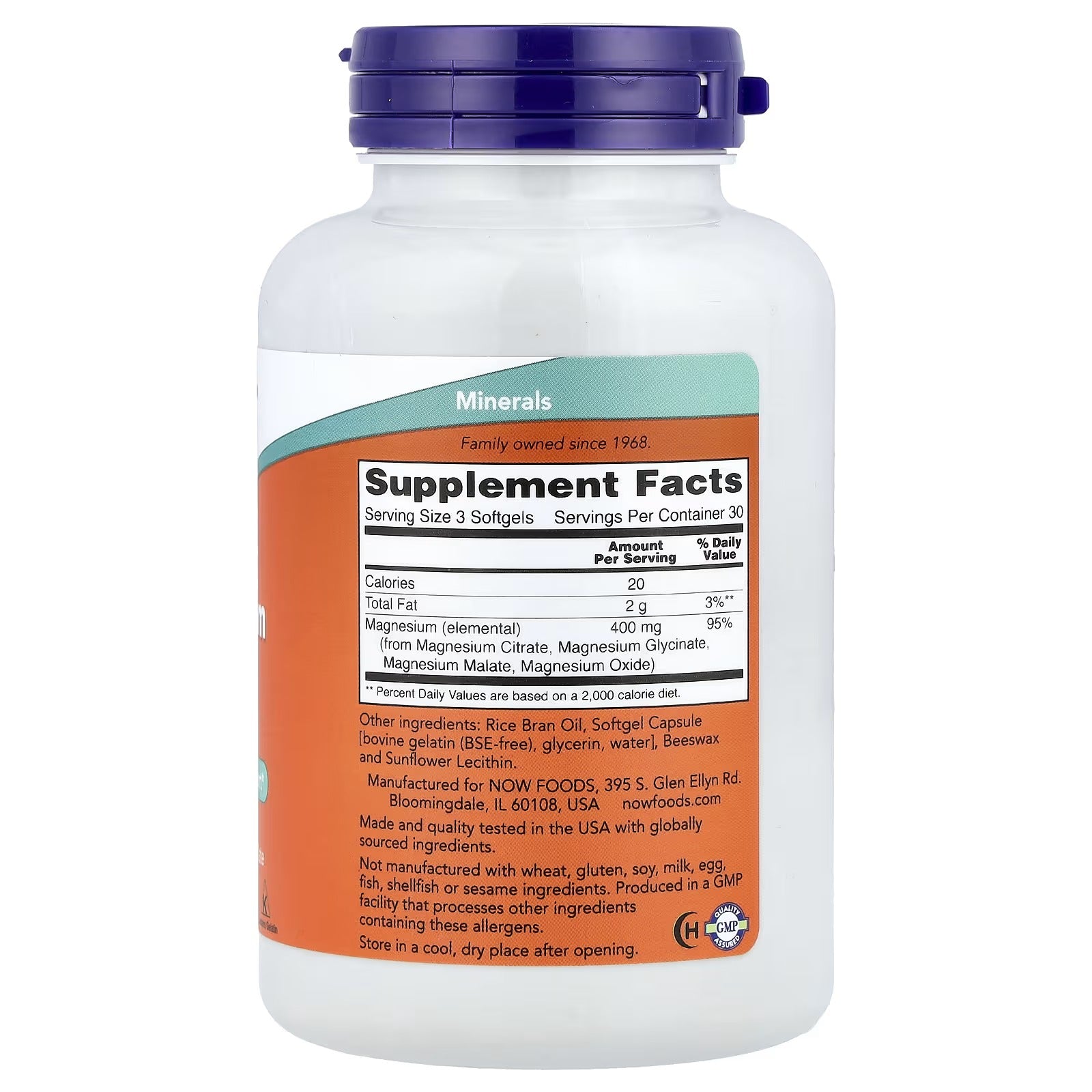 MAGNESIUM CITRATO W/GLYCINATE & MALATE NOW 90 SOFTGELS