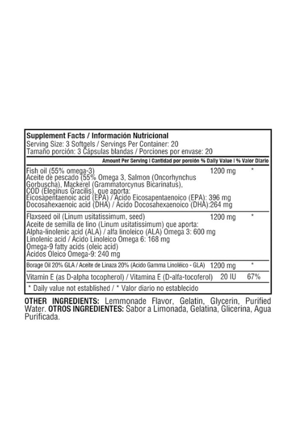 TRIPLE OMEGA 3-6-9 1200MG 60 SOFTGELS