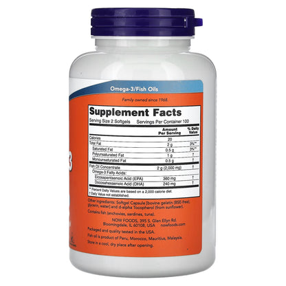 OMEGA 3 NOW 200 SOFTGELS