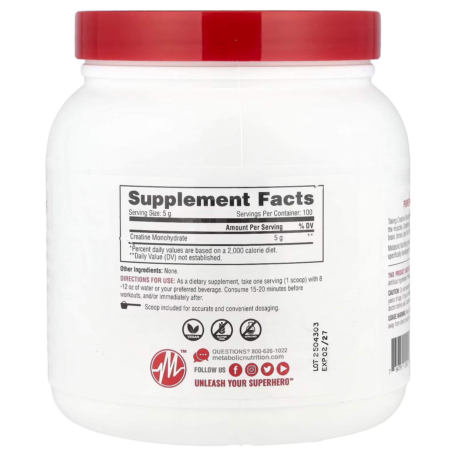 CREATINA METABOLIC 500GR