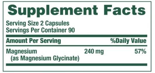 NATURE’S BOUNTY MAGNESIUM GLYCINATE 240 MG – 180 CÁPSULAS