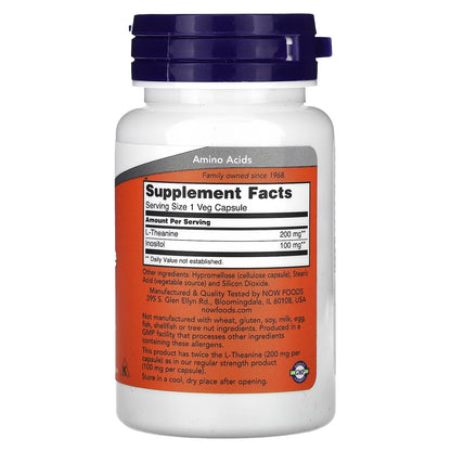 L-THEANINE TEANINA 200 MG 60 CAPSULAS NOW