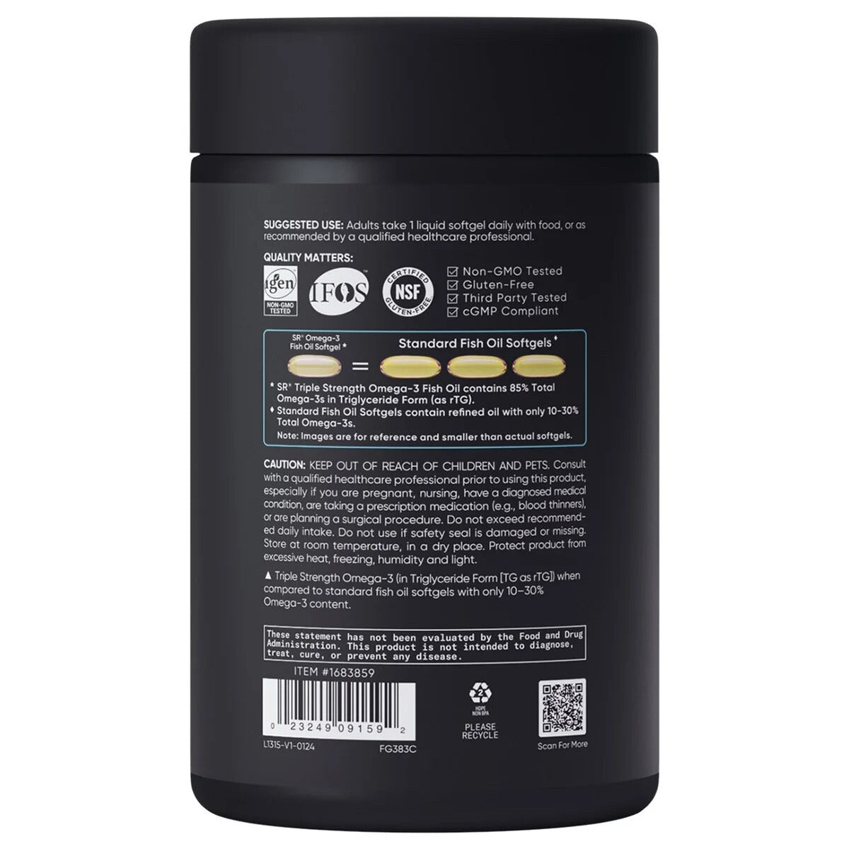 OMEGA 3 1.250 MG EPA 690 MG + DHA 310 MG X 150 CAPSULAS GEL SPORTS RESEARCH