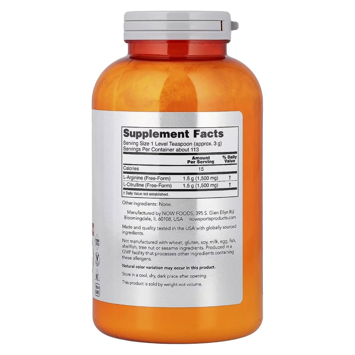 Arginina Citrulina Powder 340 g NOW