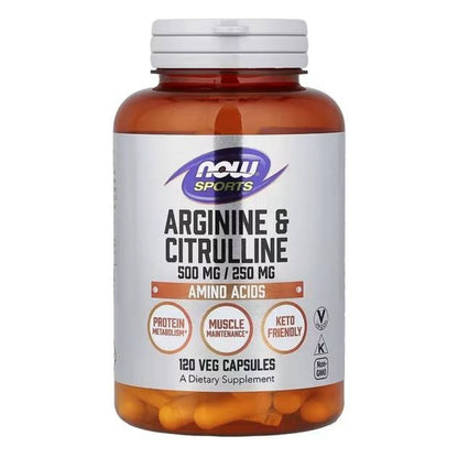 Arginine 500 mg & Citrulline 250 mg 120 caps NOW