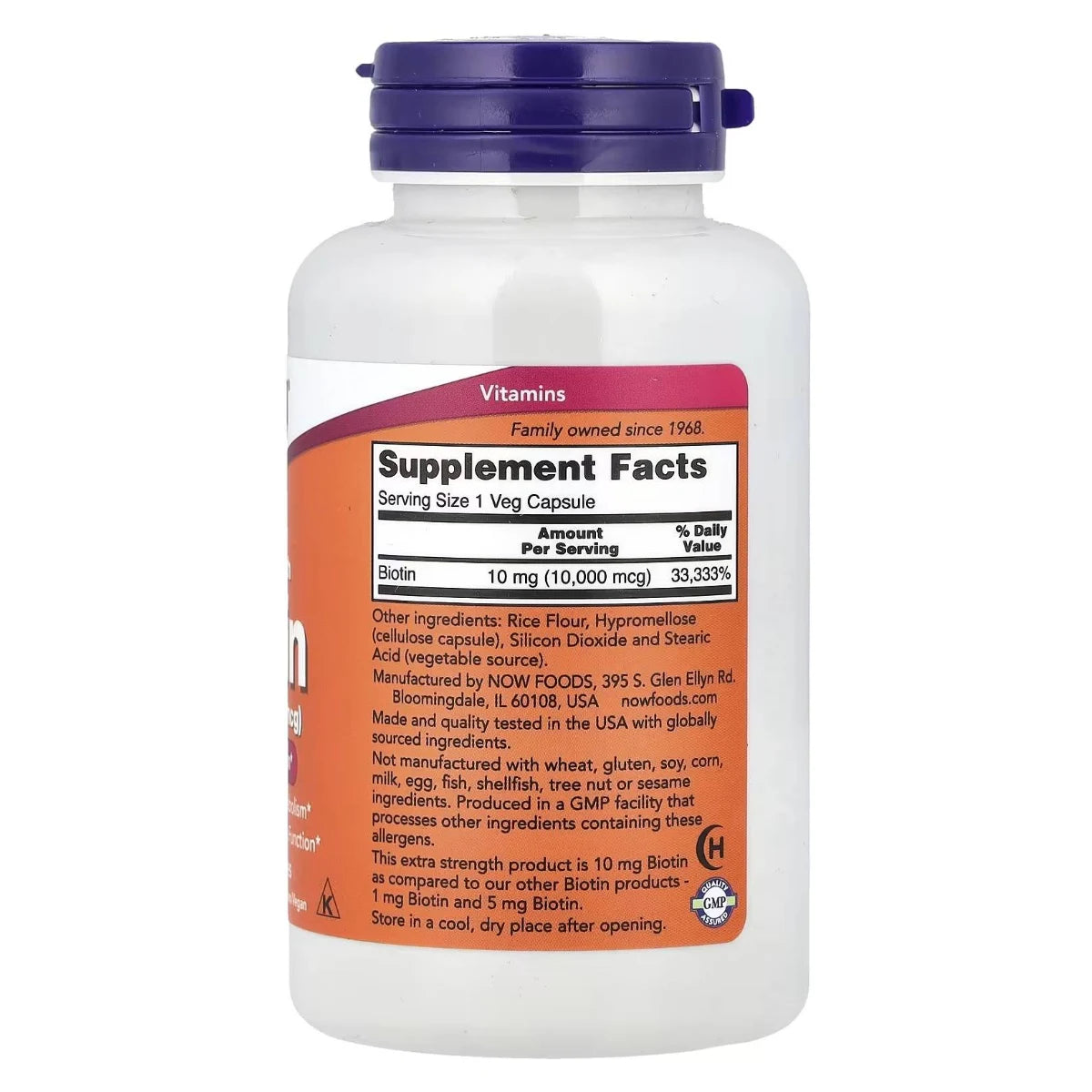 Biotin 10 mg NOW 120 caps