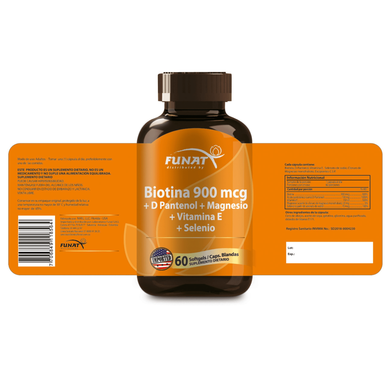 Biotina 900Mg+D Pantenol x 60 SG