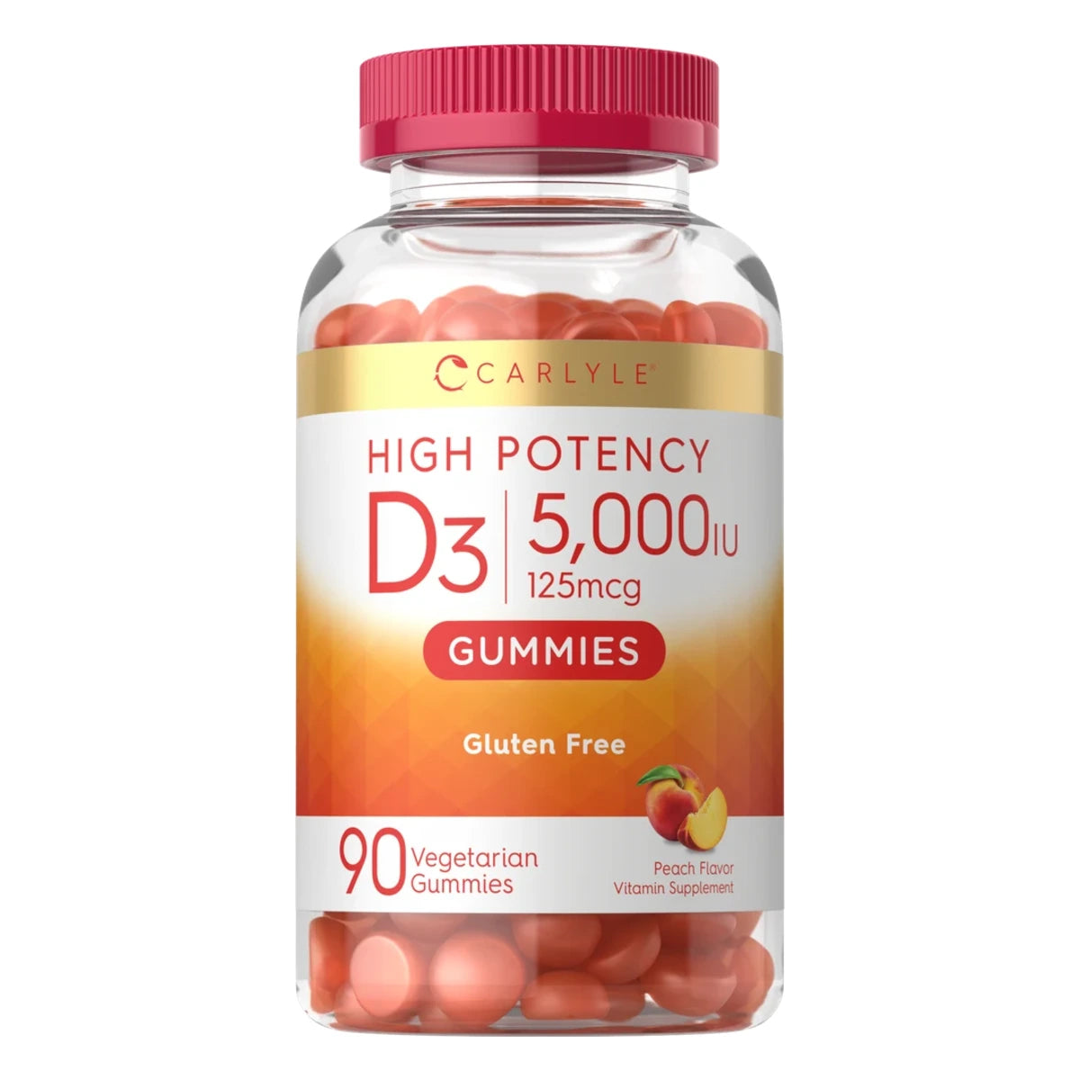 D3 5,000 IU 125 mcg 90 Vegetarian Gummies Carlyle
