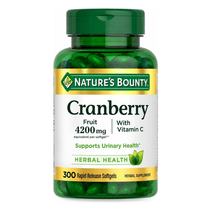 Cranberry con Vitamina C 4200 mg 300 Cápsulas Blandas Natures Bounty