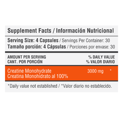 Creatine Monohydrate 120 Cápsulas