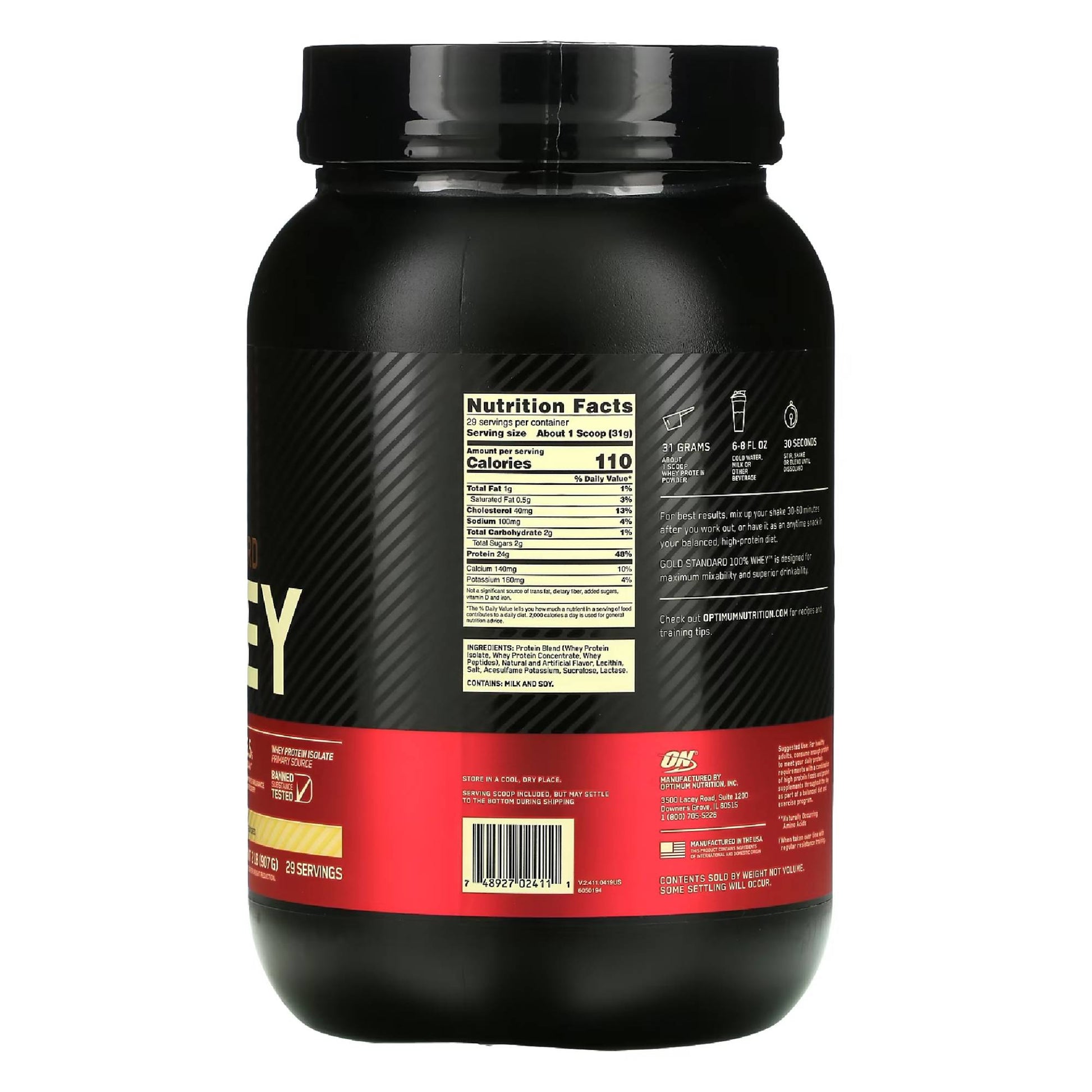 100% Whey Gold Standard 2 LB Vainilla