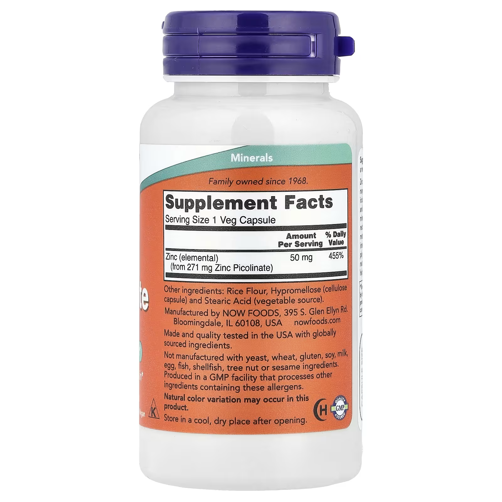 ZINC PICOLINATO 50 MG 120 CAPSULAS - NOW