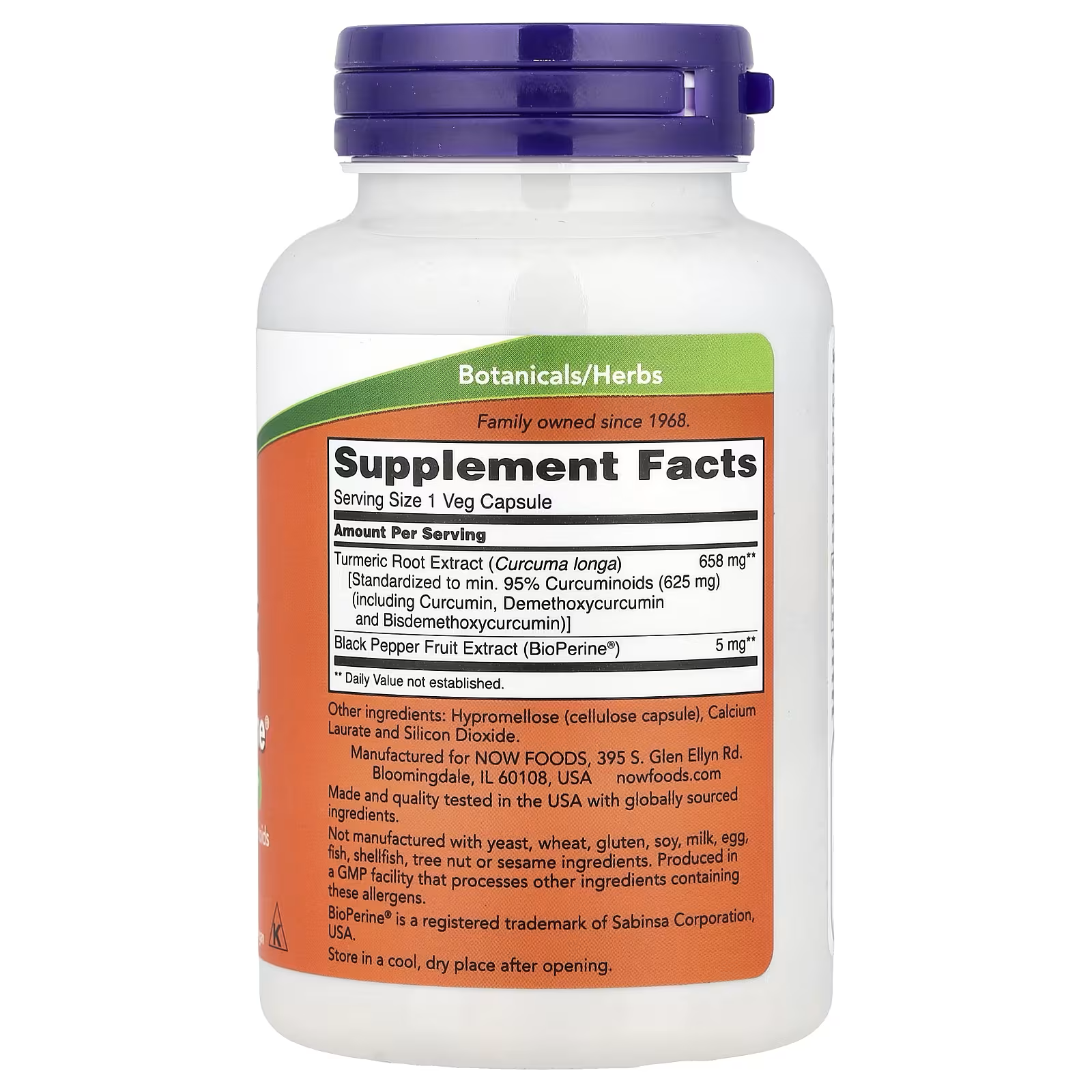 Turmeric Curcumin + Bioperine 90 Capsulas - NOW Foods