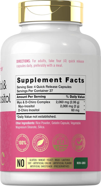 MYO Y D CHIRO INOSITOL 2060 MG 150 CAPSULAS - CARLYLE