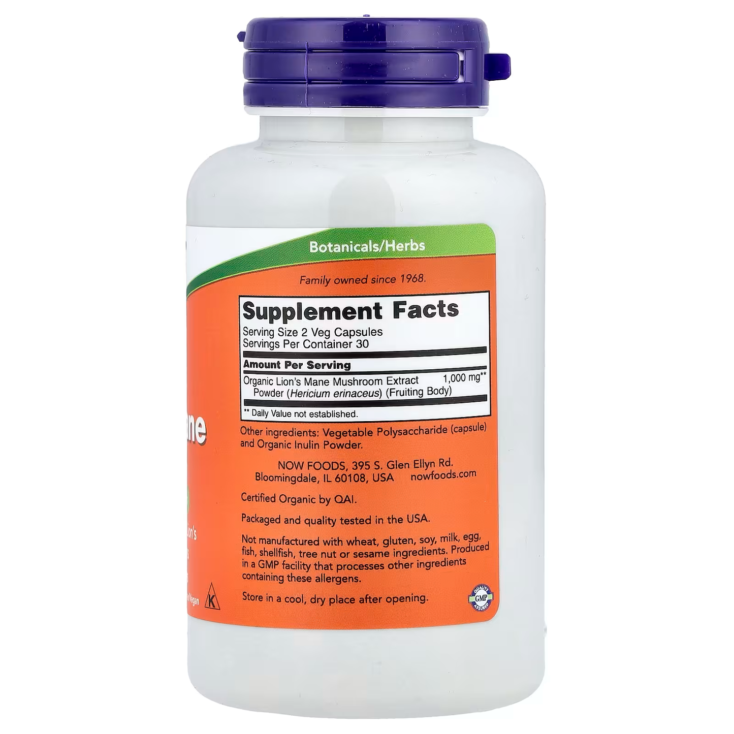 MELENA DE LEON 500 MG 60 VEG CAPSULES - NOW
