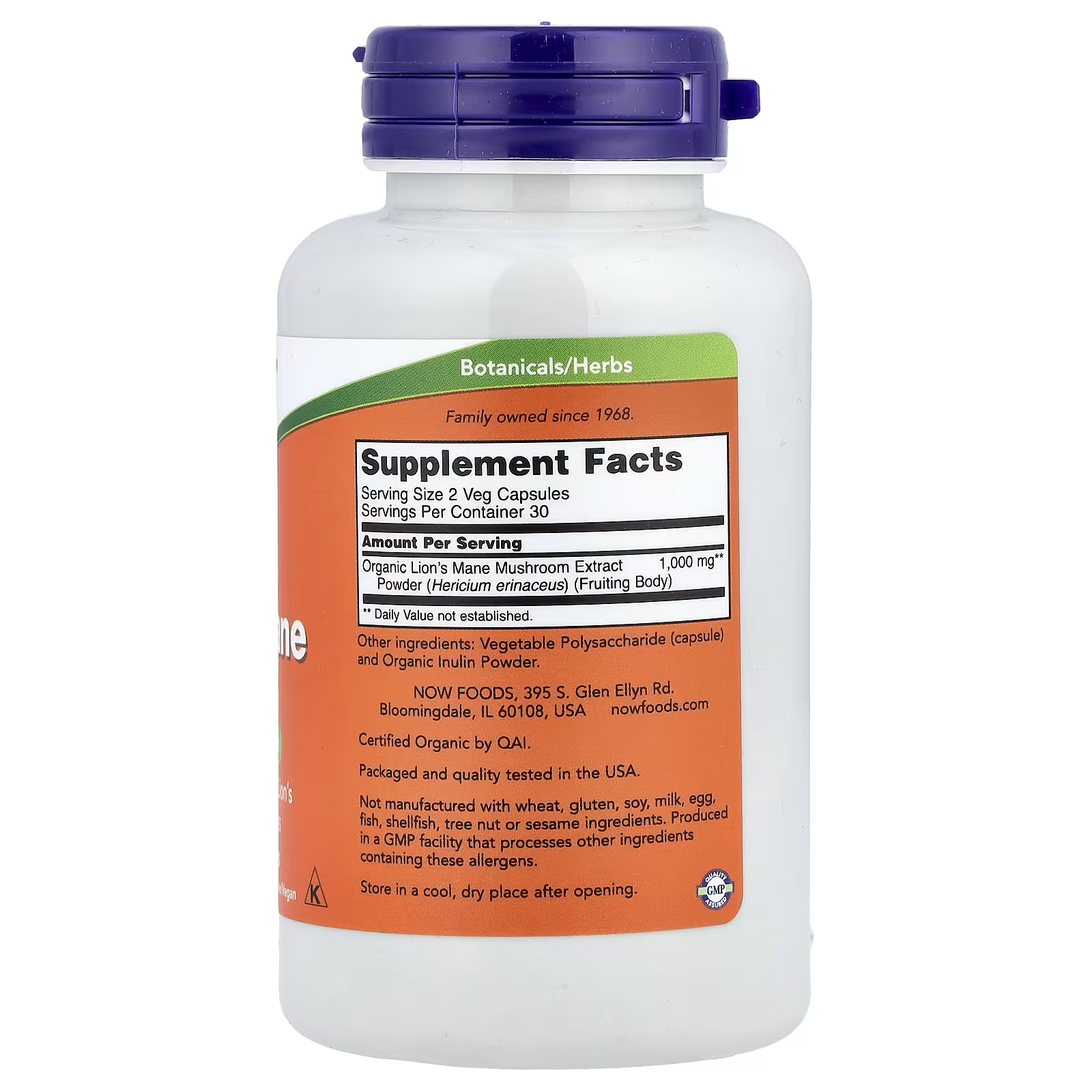 MELENA DE LEON 500 MG 60 VEG CAPSULES - NOW
