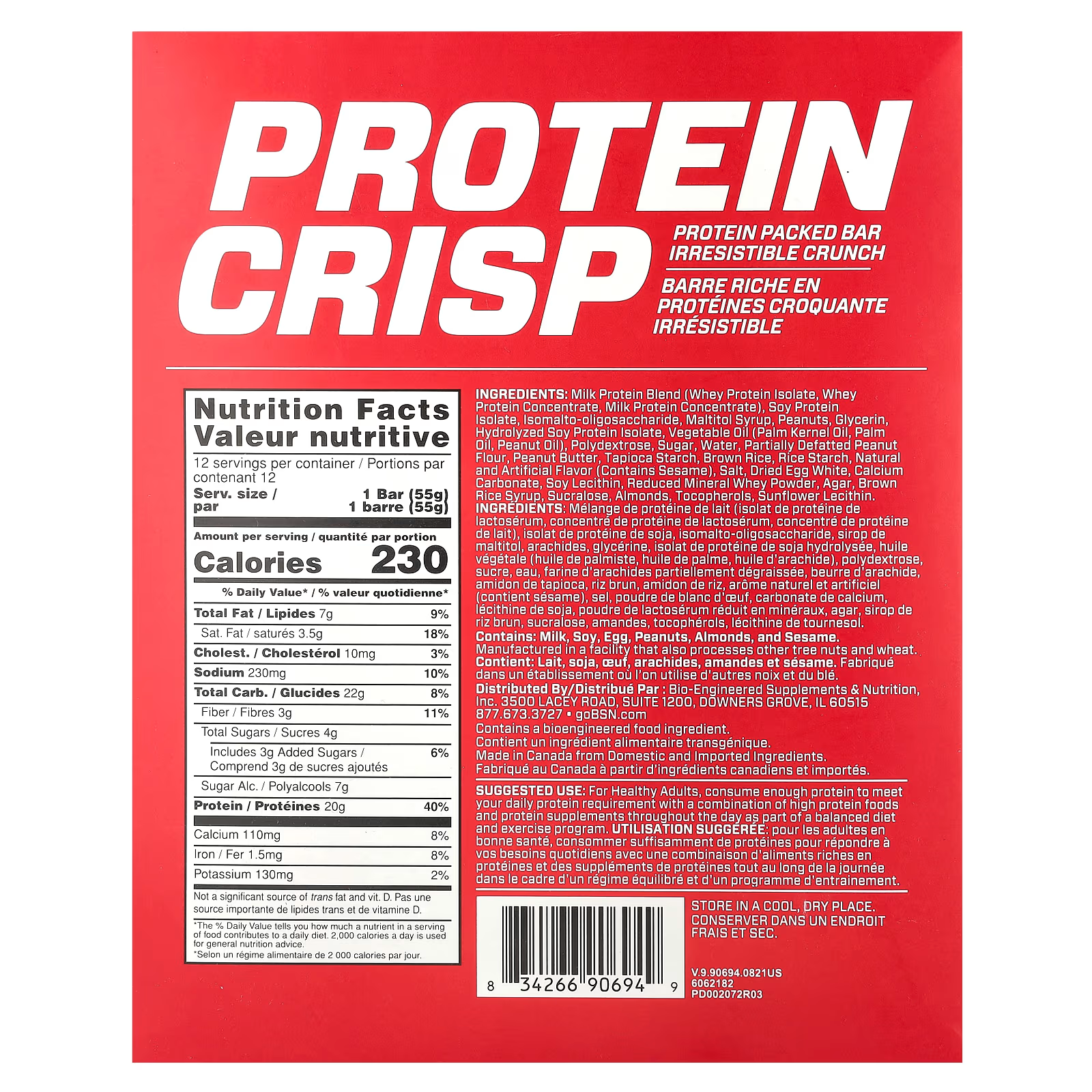 BARRA DE PROTEINA VAINILLA MARSHMELLOW CRUNCH BNS - BSN
