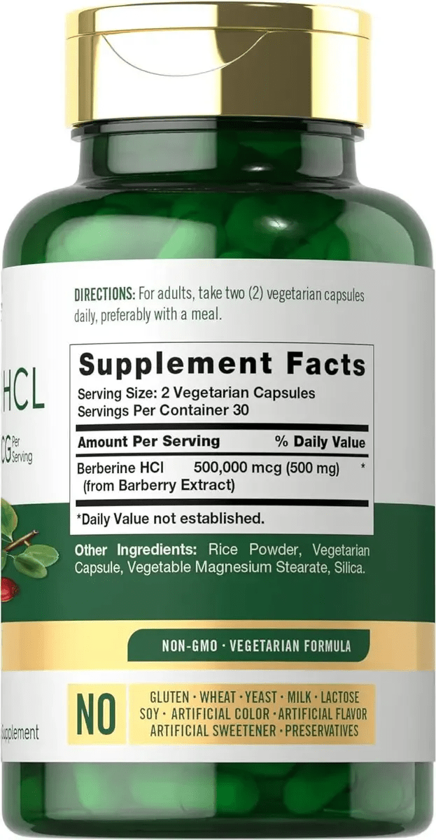 BERBERINA HCL 500 MG 60 CAPSULAS - CARLYLE