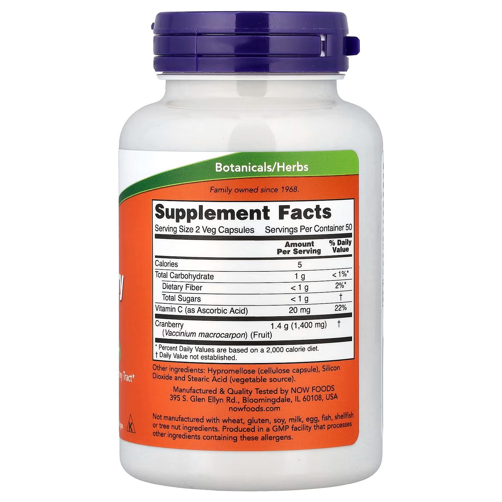 CRANBERRY CAPS 700 MG 100 CAPS - 50 SERVICIOS - NOW