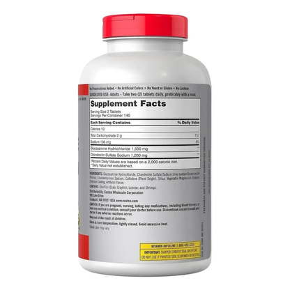 GLUCOSAMINE 1500 MG + CHONDROITIN 1200 MG 280 TABLETAS - KIRKLAND SIGNATURE